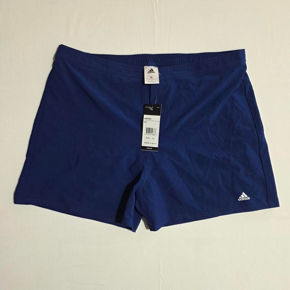 NWT Adidas Women's Woven Swim Shorts Blue Navy Size XL